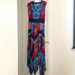 Maxi Dress with Handkerchief Hem
